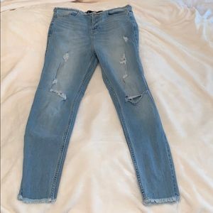 Hollister Crop High Rise Jeans Light Wash